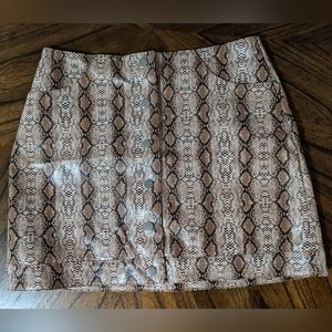 Topshop Petite Faux Snakeskin Mini Skirt, Size 6